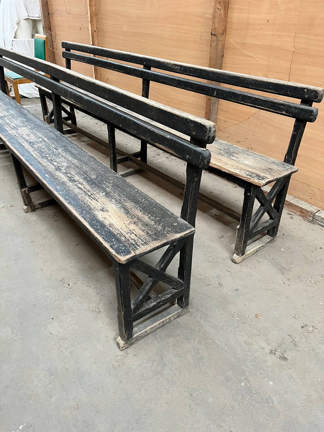 Old benches with backs