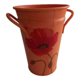 Painted sheet metal pot cover Poppy pattern