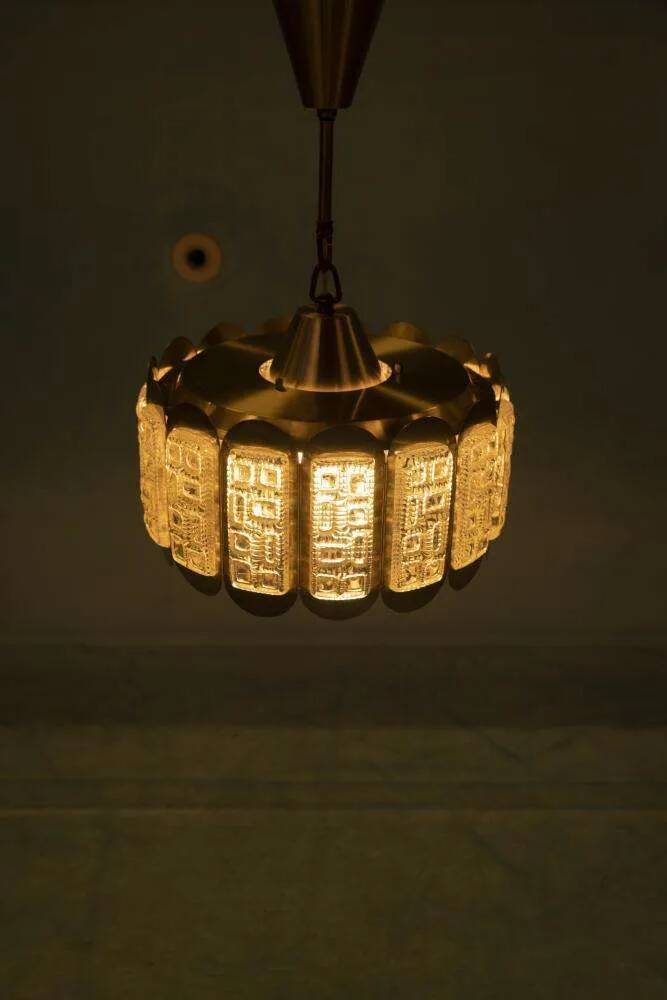 Vintage suspension light, Danish design from the 1960s, Regency style.