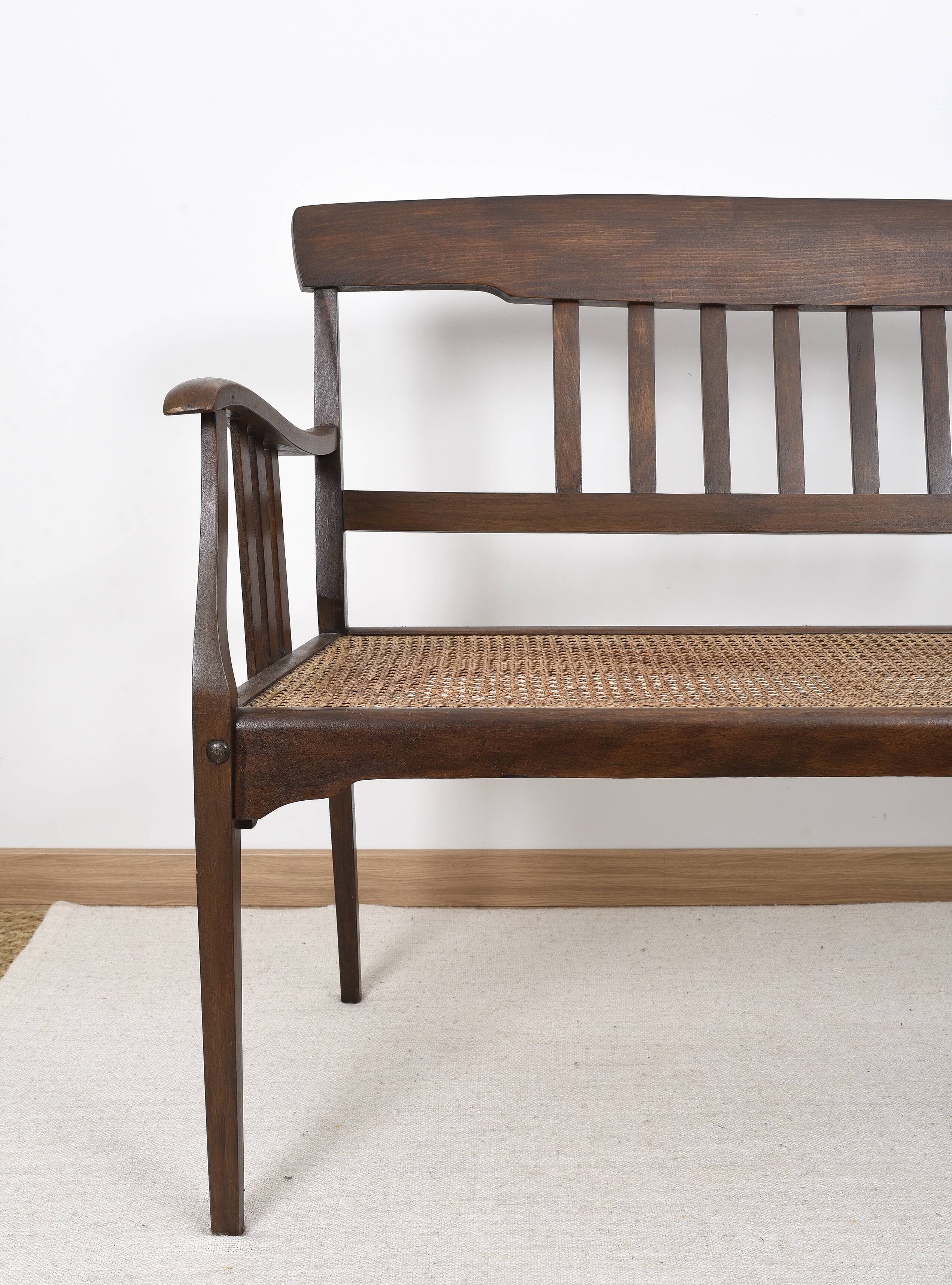 Stella cane bench, stamped