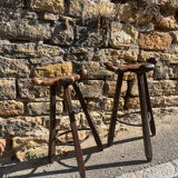 2 Brutalist "Marbella" bar stools, Confonorm Spain, 1960s