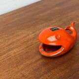 Whale Figurine Ashtray in Ceramic by Ceramica D'Arte, Salerno, Italy, 1970s