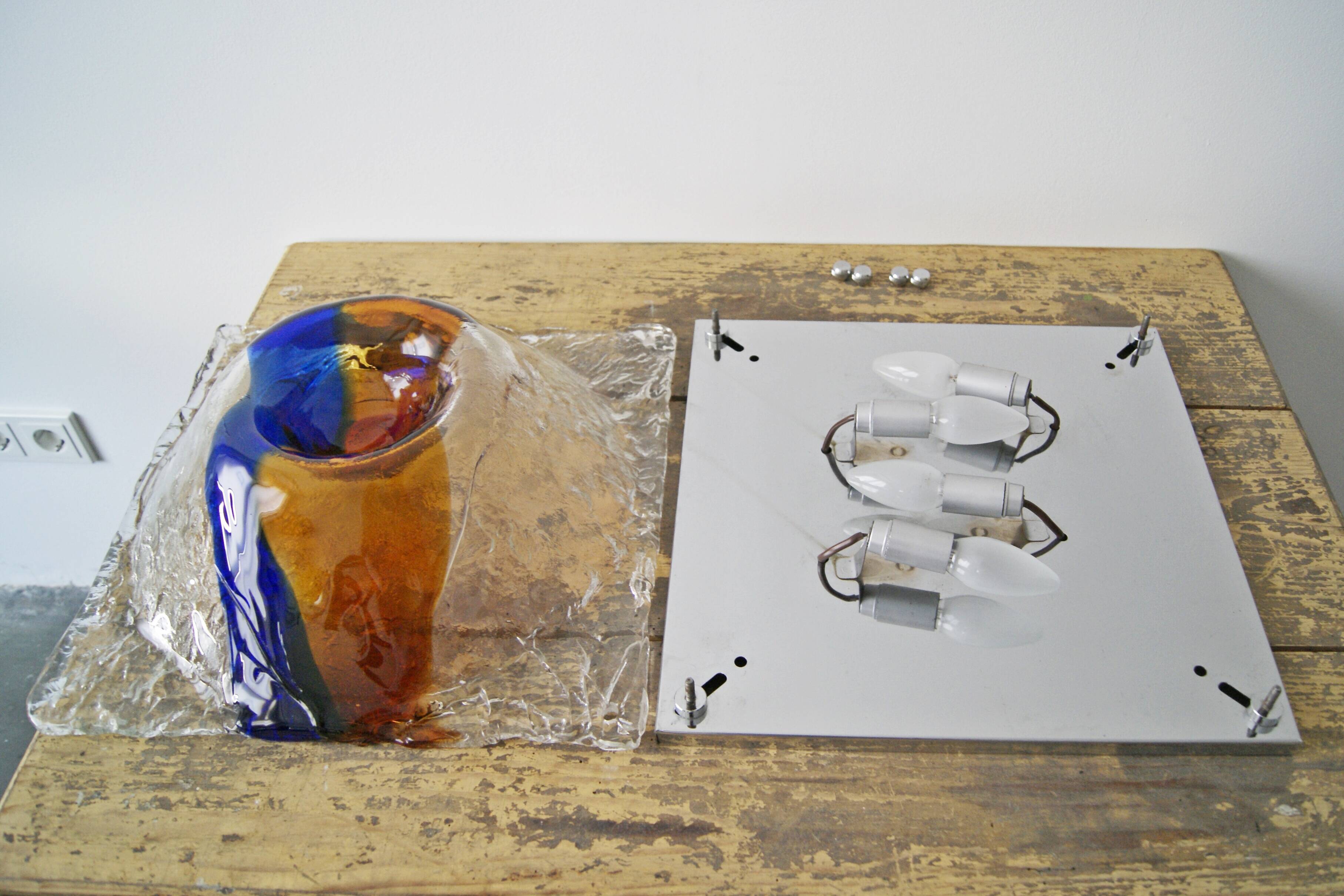 Wall lamp Murano glass ceiling lamp Zuccheri Venini Italy mid century
