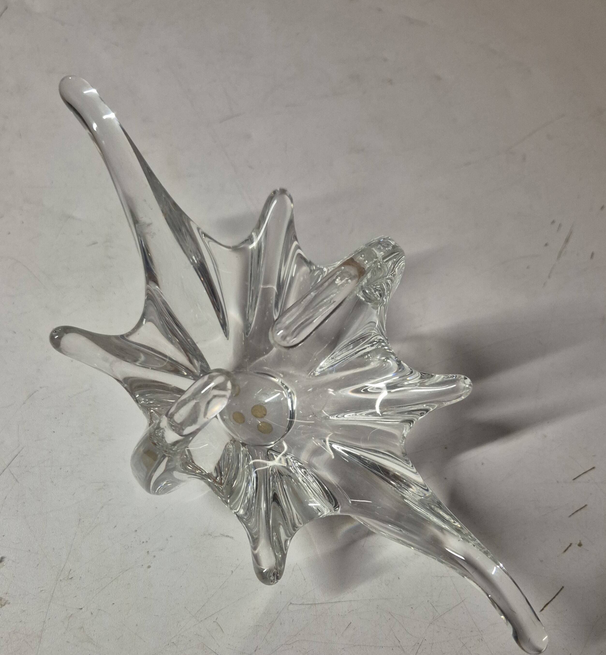 Clear blown crystal centerpiece, Vannes Crystal style, 26cm