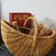 High wicker picking basket