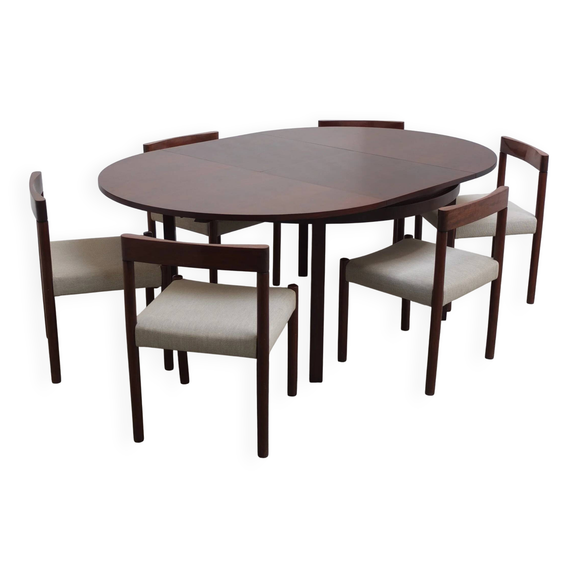 Round to oval extendable dining set by Alfred Hendrickx for Belform, 1960s
