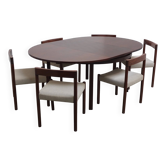 Ensemble de salle à manger extensible rond à ovale par Alfred Hendrickx pour Belform, années 1960.