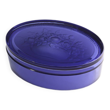 Verre bleu Val-Saint-Lambert Vide-Poche, Belgique vers 1900