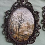 Lot 2 vintage worked metal frames