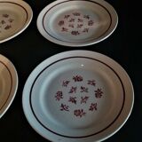 Series of six flat earthenware plates Pexonne model Algiers