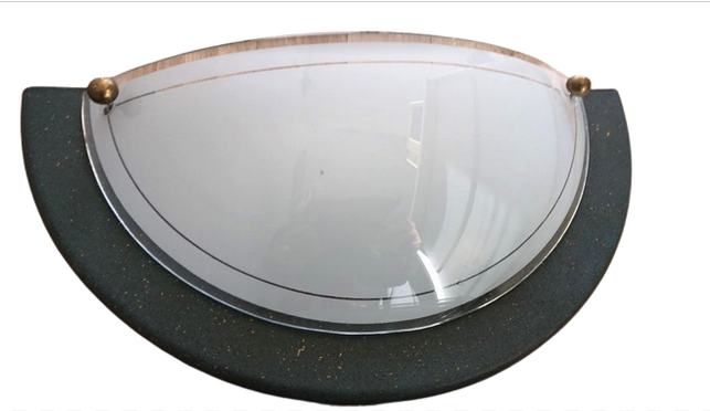 Wall lamp in green and bronze glass and metal made in Italy