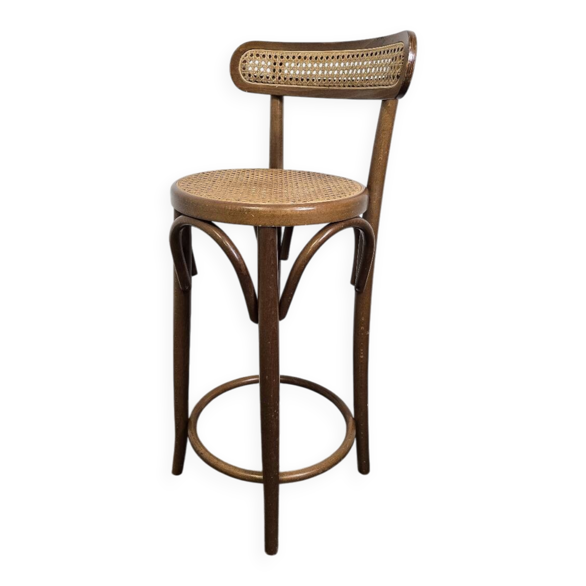 Bentwood Bar Stool with Cane Seat & Back
