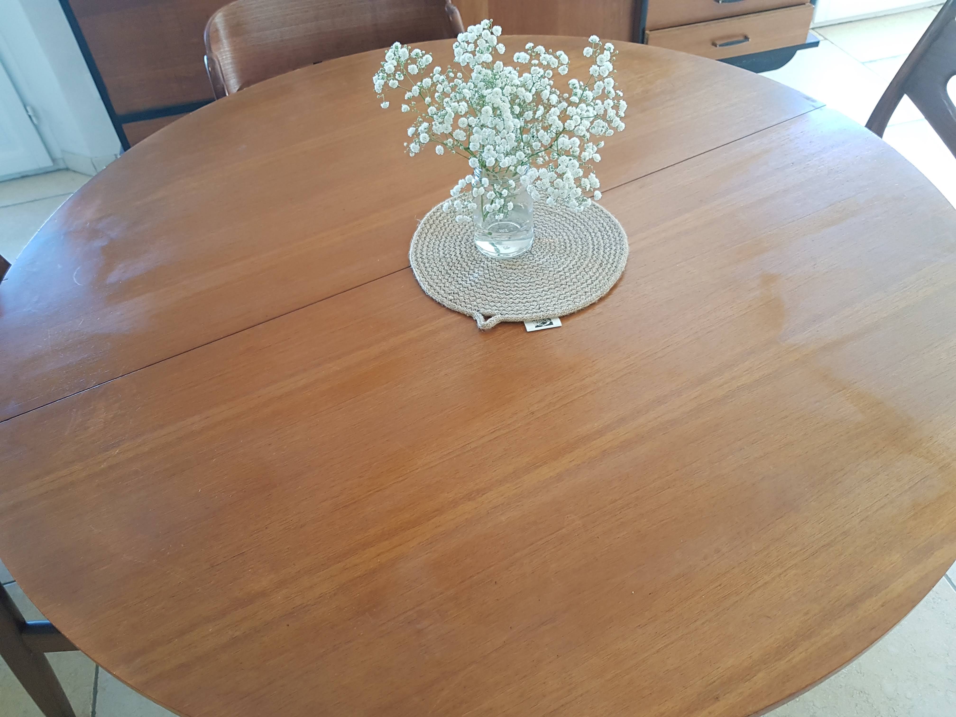 Scandinavian extensible table, butterfly extension circa 1960