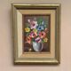 Oil on Canvas Laid on Panel “ Vase” by Sascher, Vintage & Framed 22×27cm