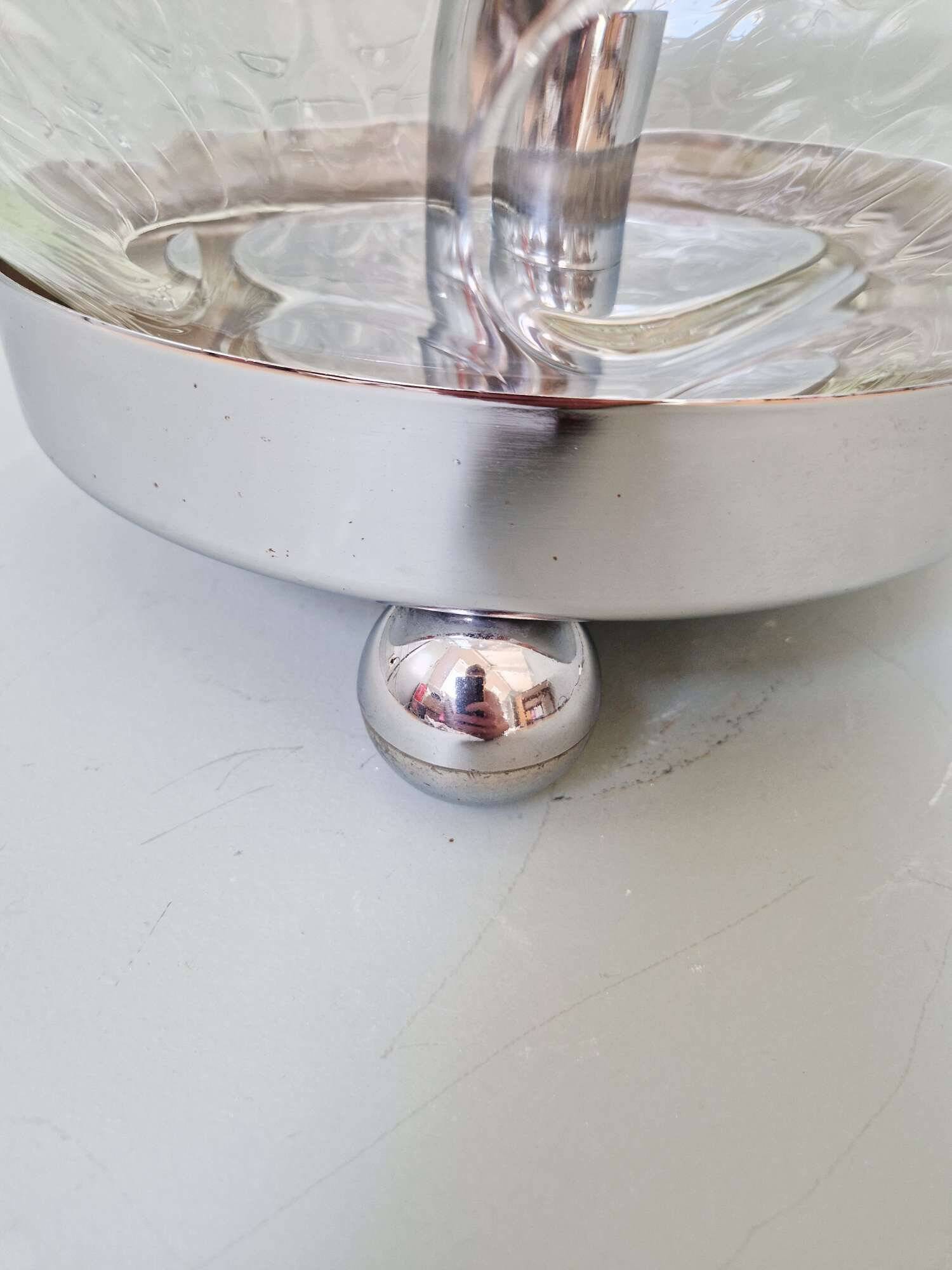 Grande lampe à poser en verre soufflé alvéolé, 1970