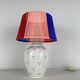Lampe vintage céramique et abat-jour scoubidou