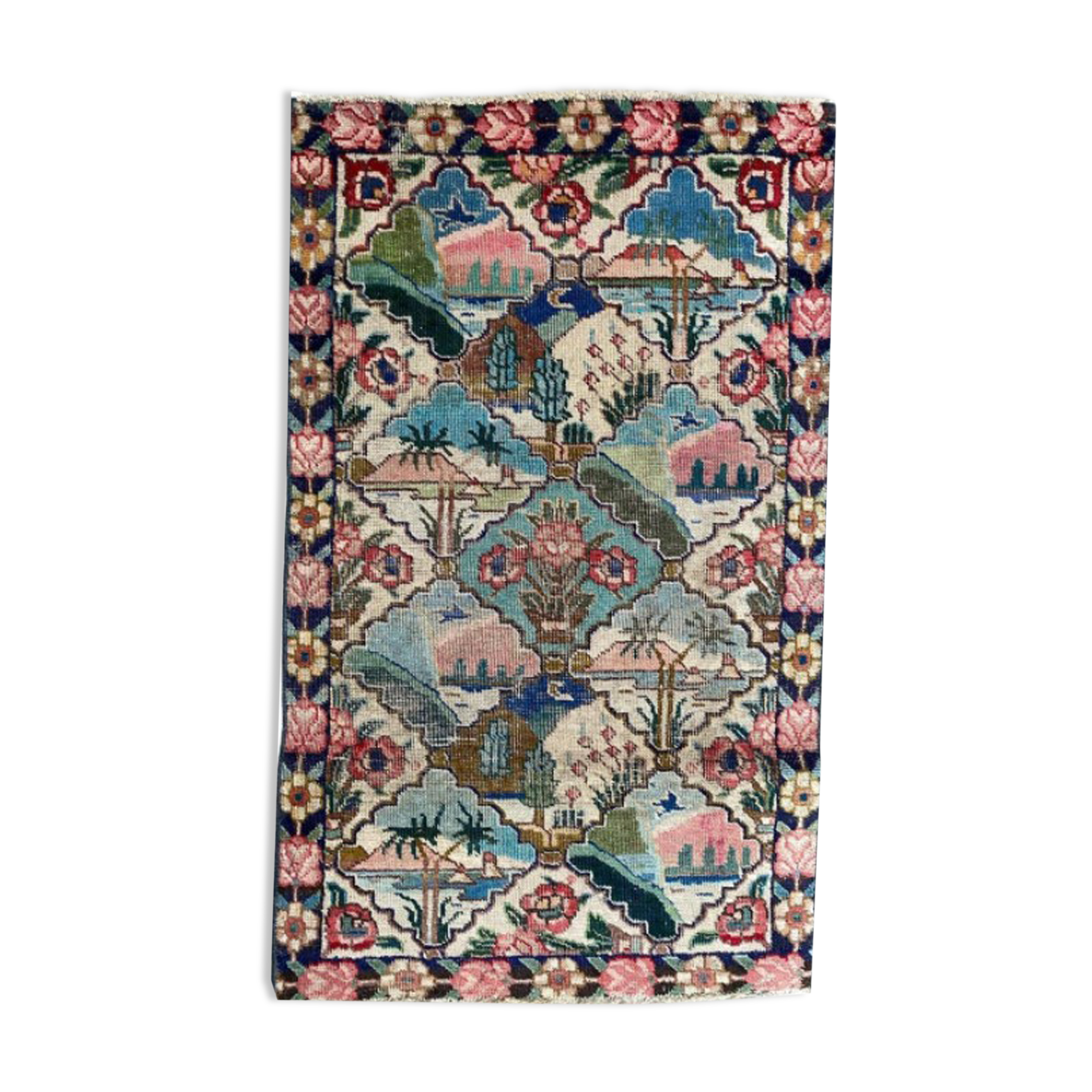 Vintage decorative carpet Mahal 129x79cm