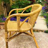 Rattan and wicker armchair