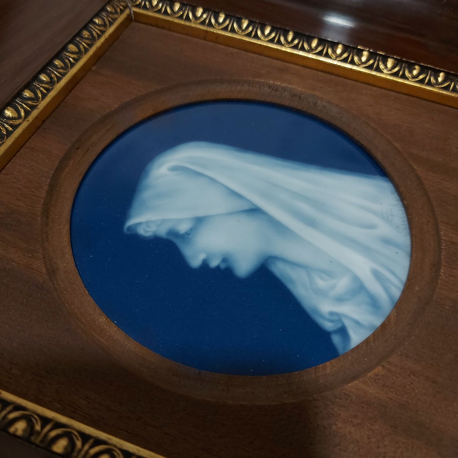 Limoges porcelain framed "The Virgin"