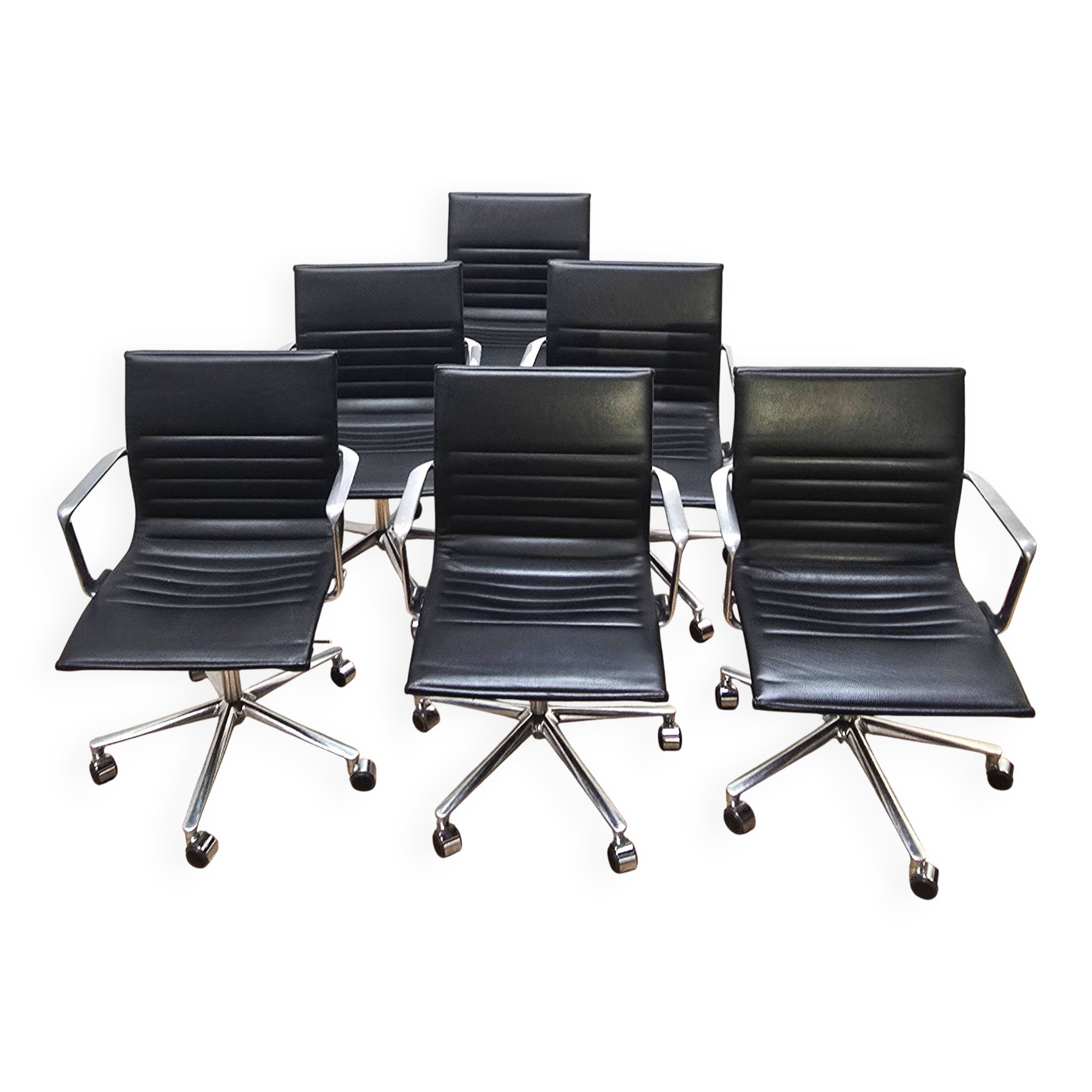 Suite de 6 chaises de bureau Una Chair, ICF