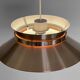Copper colored aluminium pendant light by Carl Thore for Granhaga Metall. Sweden 1970s