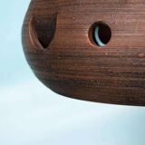 Suspended Japandi lamp in ceramic from the 60s/70s, vintage boho lamp.