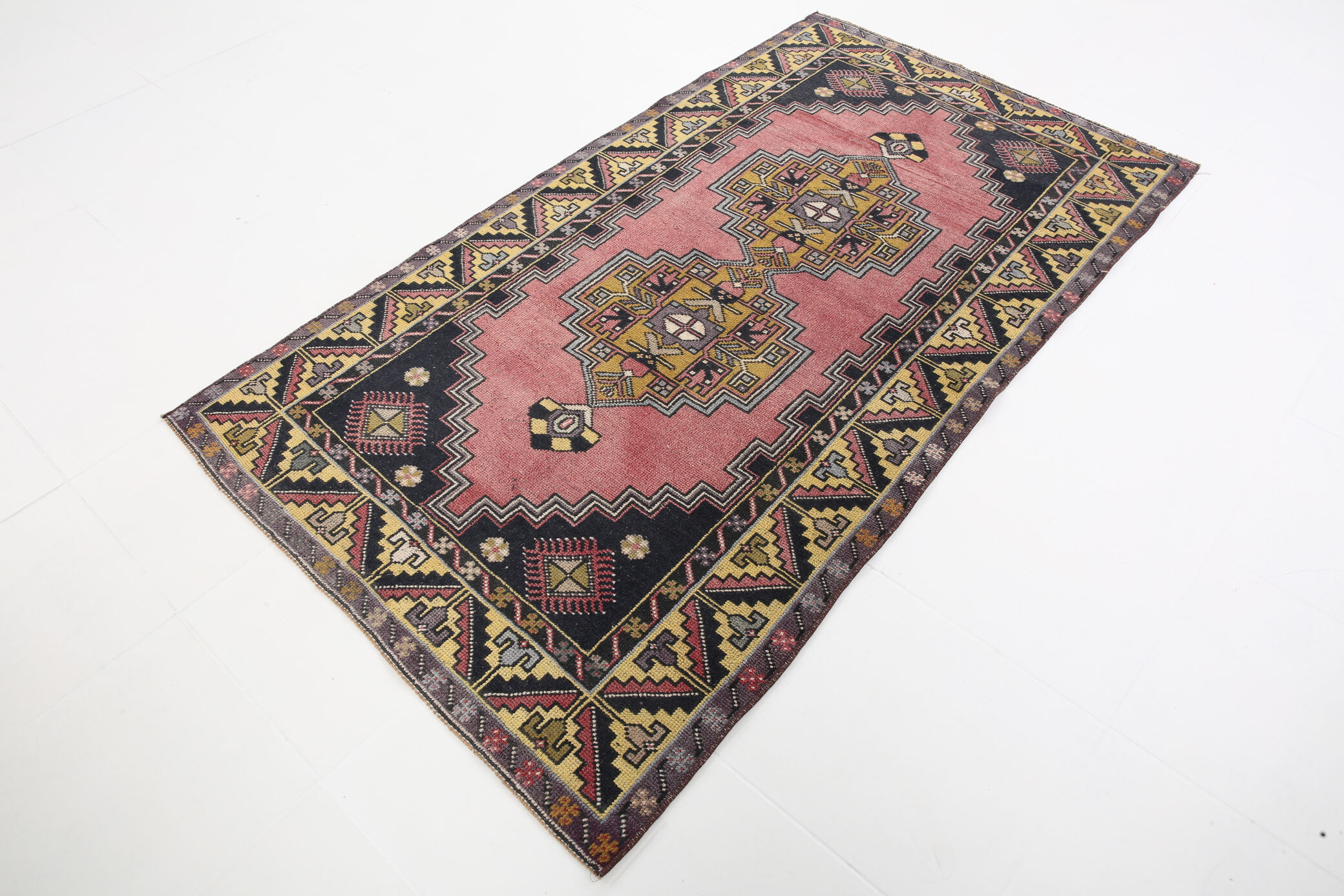 4x7 Handmade Pink Oushak Rug, 120x214Cm