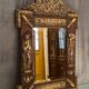 Mirror pediment nineteenth Neo classical decoration antique character brass on wood