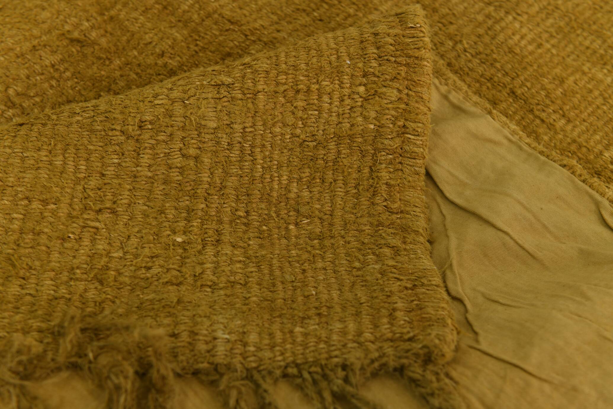 Turkish Dark Mustard Vintage Kilim Rug, 135x268Cm