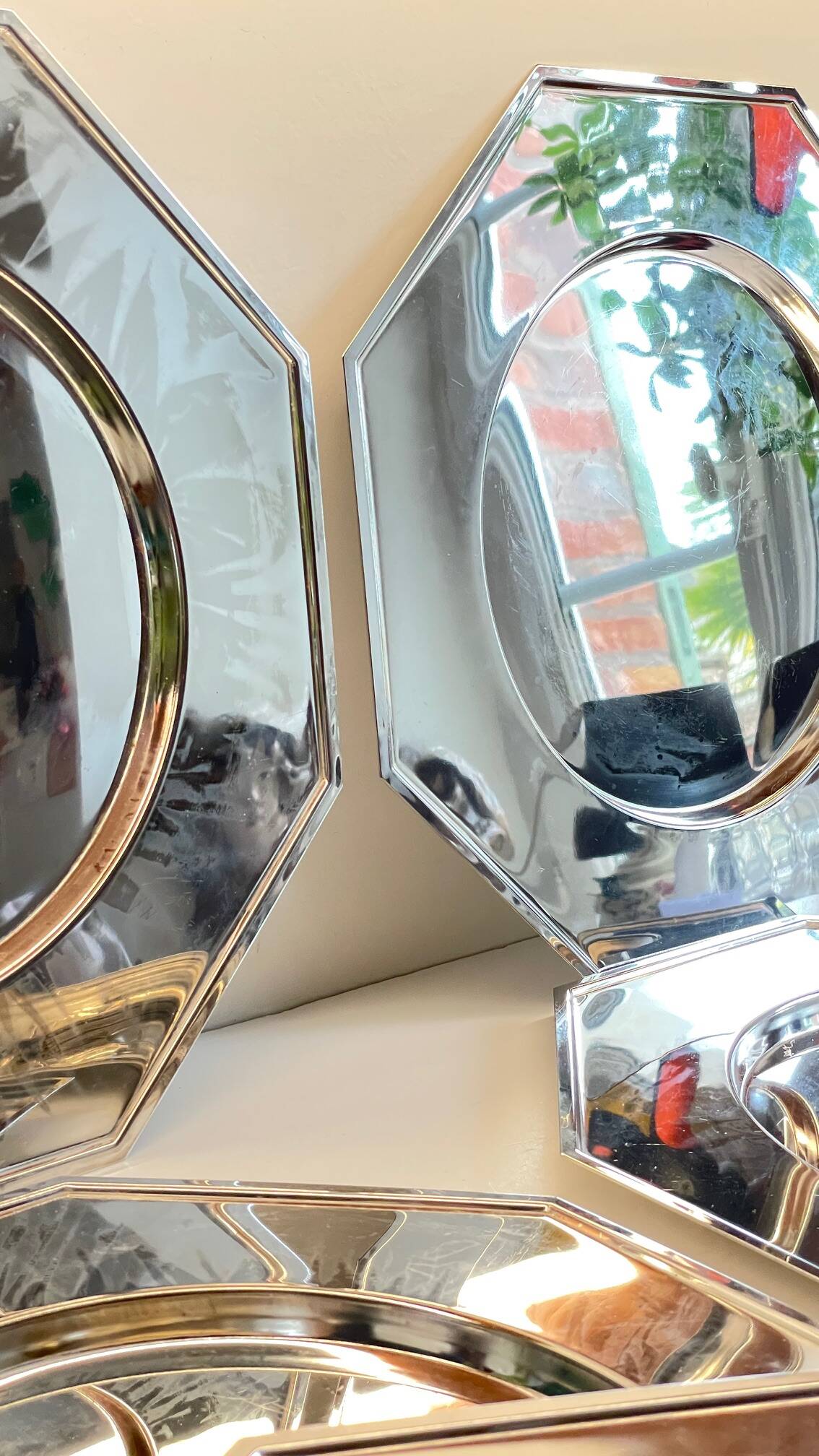 6 Vintage Silver-Plated Metal Plates and Dishes