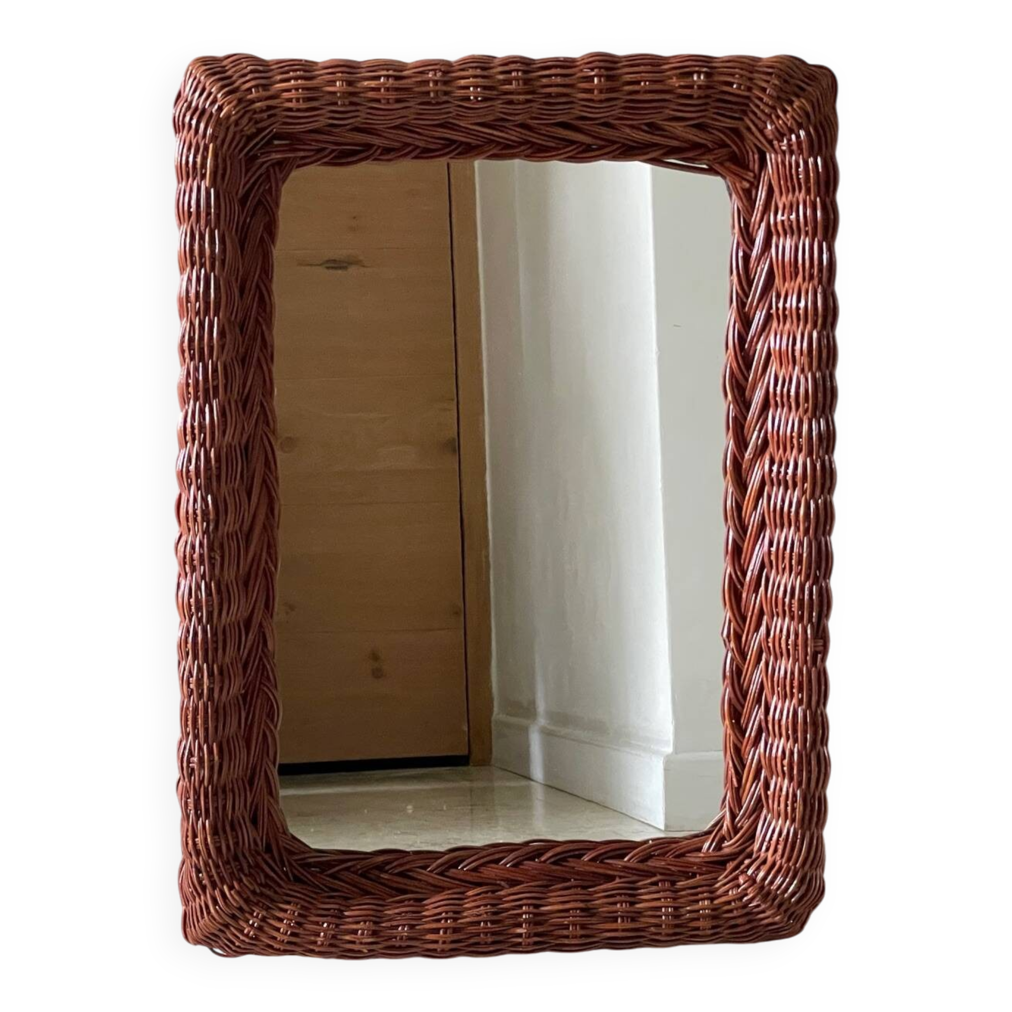 VINTAGE Rattan MIRROR