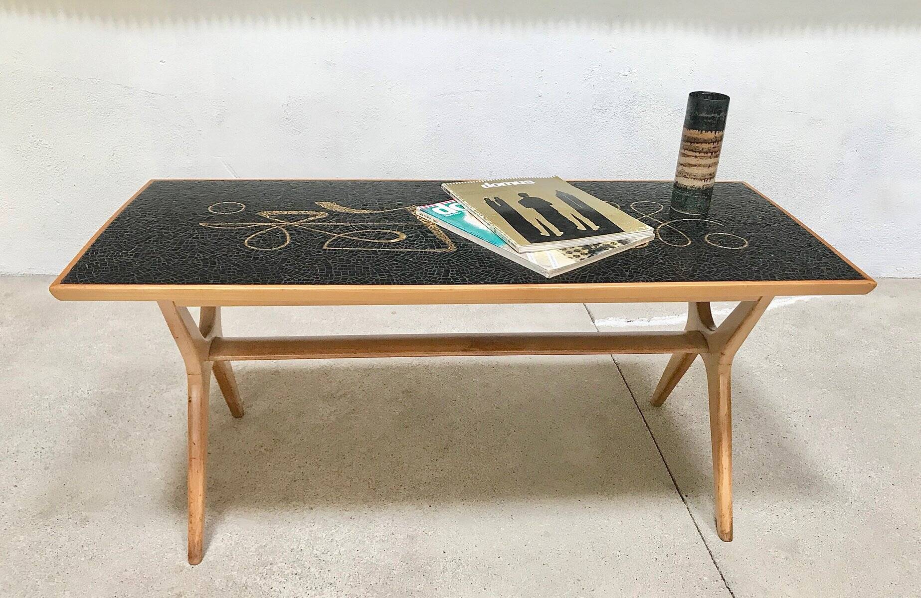 Handcrafted Mosaic coffee table by Berthold Müller, West-Germany 1950s