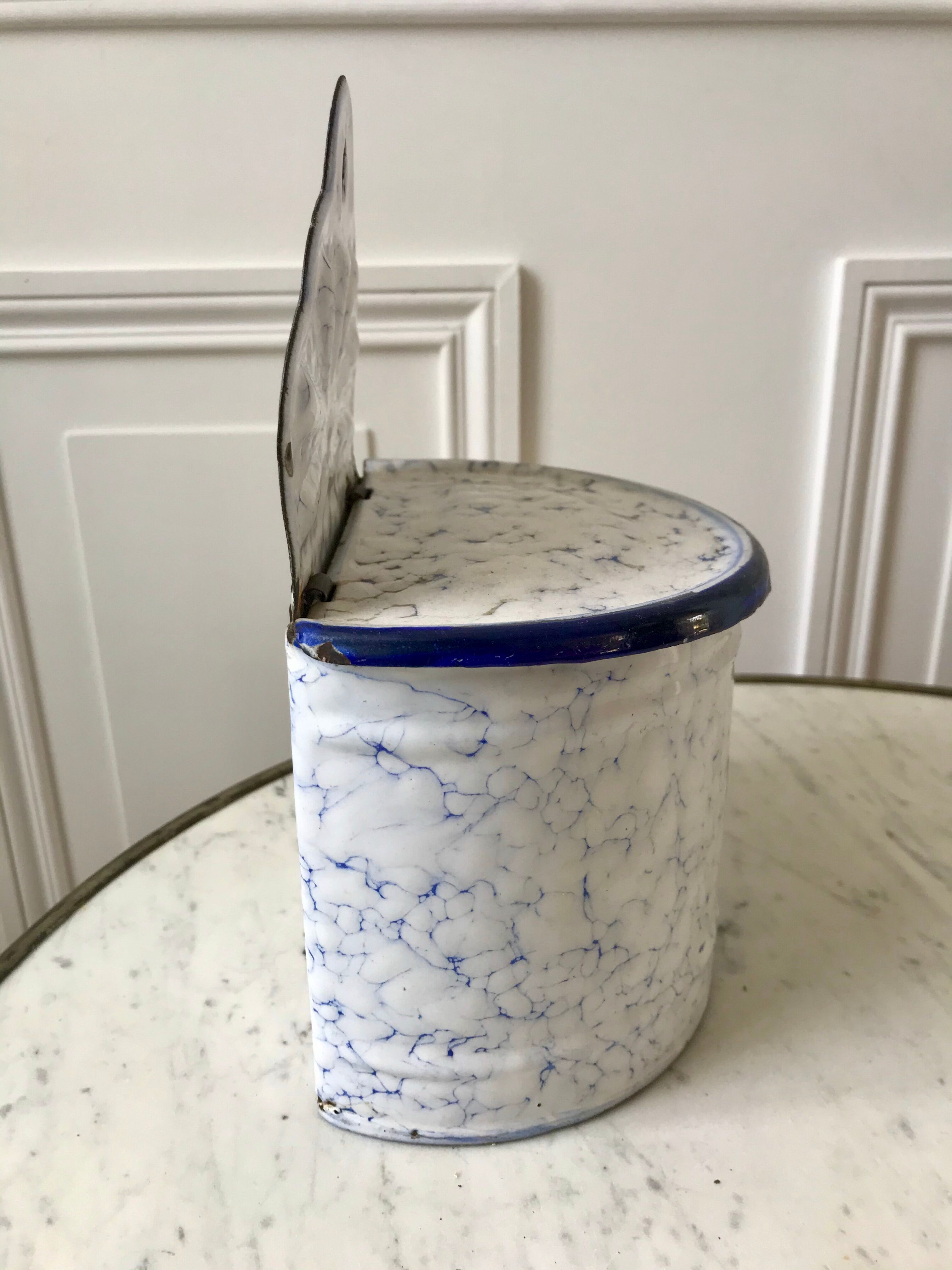 enamelled salt jar to be fixed early twentieth century