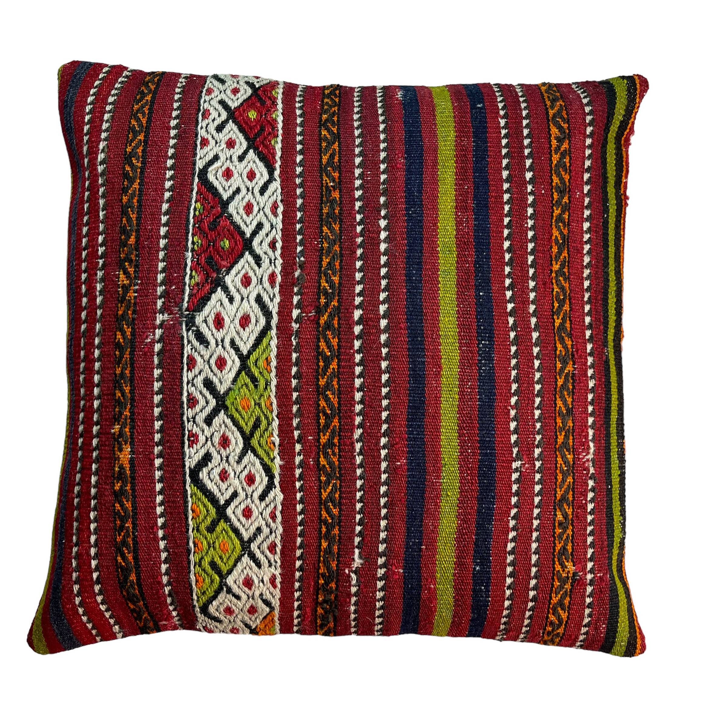 Vintage turkish kilim cushion cover , 55 x 55 cm