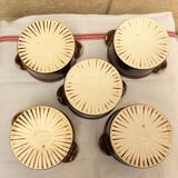 Set of 5 glazed ceramic pots villeroy & boch - vintage