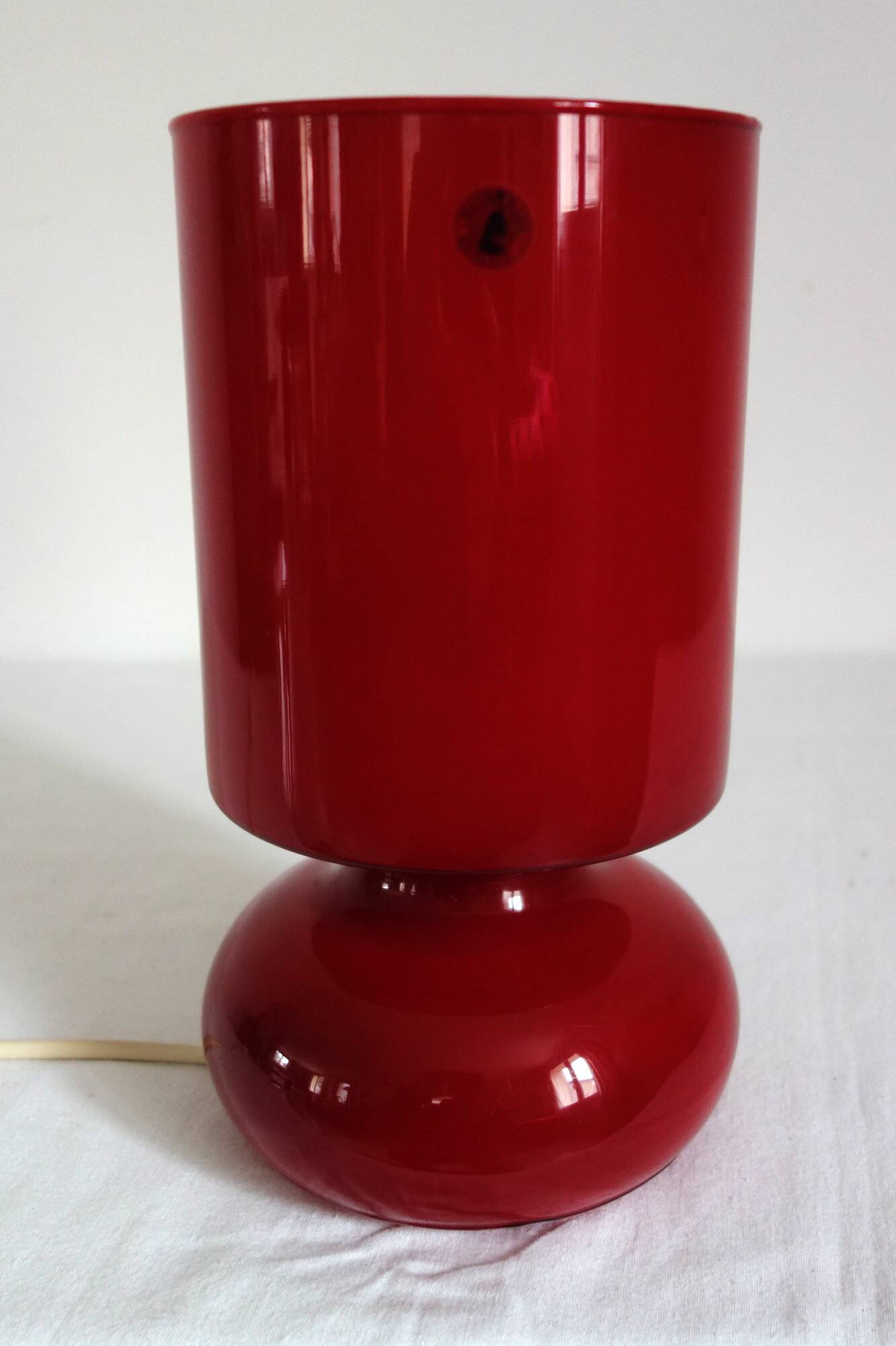 Red glass mushroom lamp IKEA from the 90s.