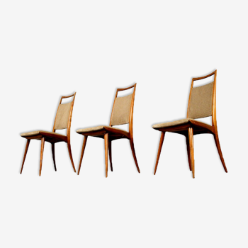 3 Dining Chairs Midcentury Scandinavien