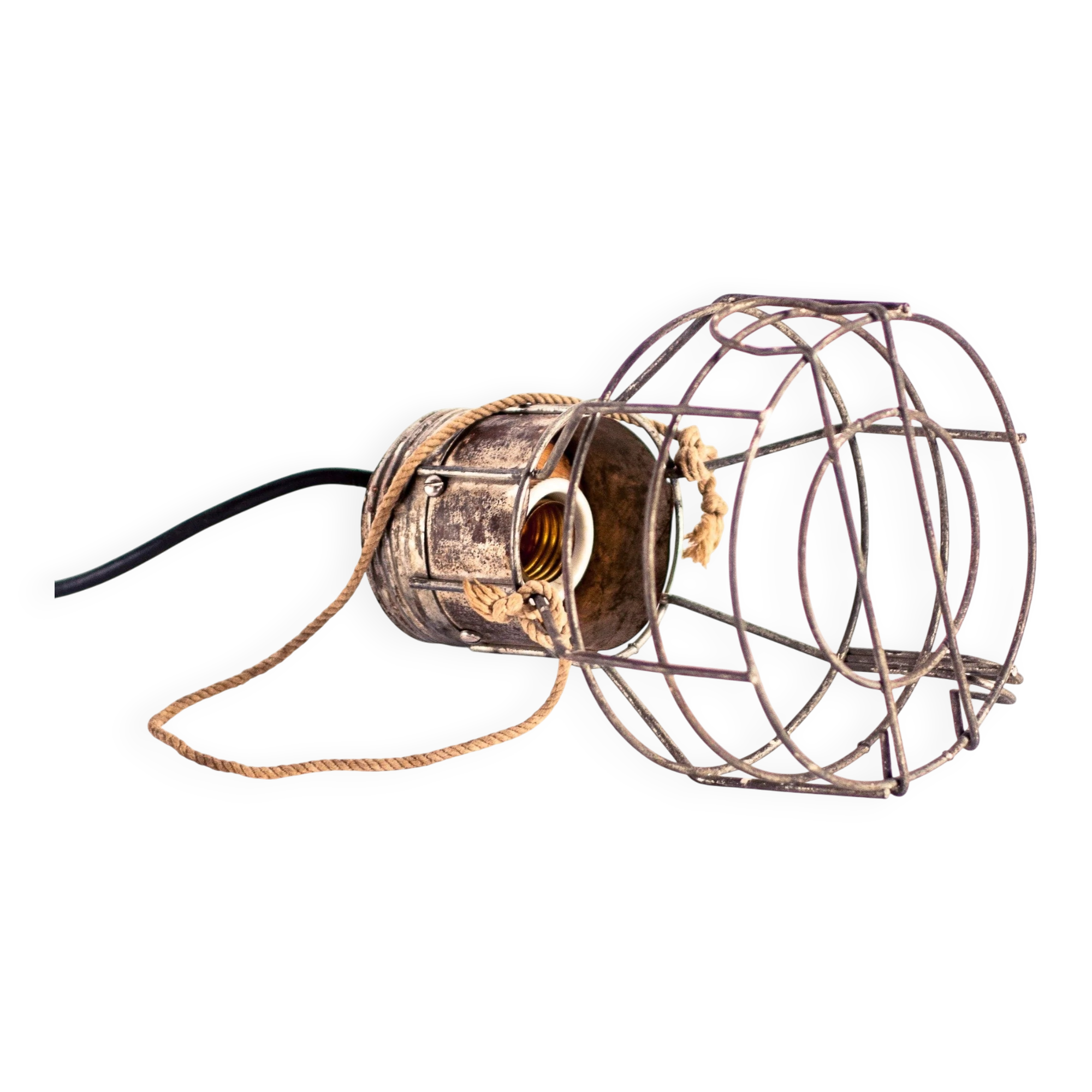 Lampe cage d’atelier industrielle