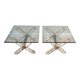 Pair of Plexiglass and Chrome Side Tables with X-shaped Legs, Work