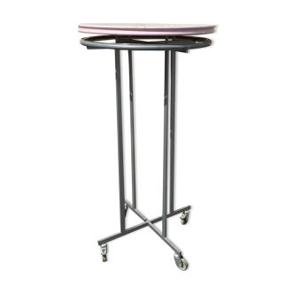 Circular wooden and metal cloakroom