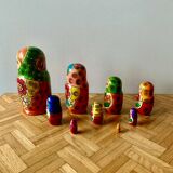 Matryoshka - Series of 9 vintage Russian dolls