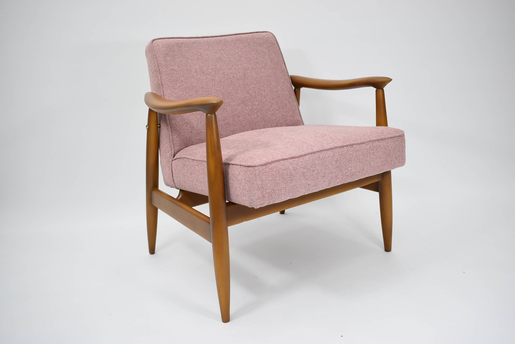 Fauteuil vintage original "CoCo", années 60, entièrement restauré, rose