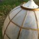 Suspension of old lampshade in mother-of-pearl and brass
