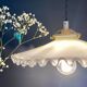 Vintage lampshade suspension in white opaline
