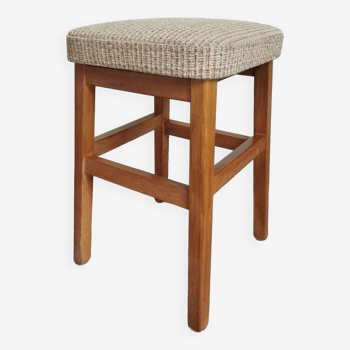 Scandinavian wood and fabric stool