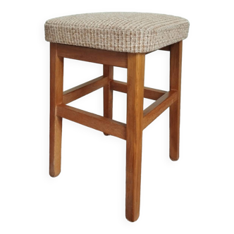 Scandinavian wood and fabric stool