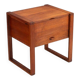 Scandinavian modern storage cabinet in teak with sled base Denmark 1960