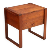Cabinet de rangement moderne scandinave en teck avec base patin, Danemark 1960