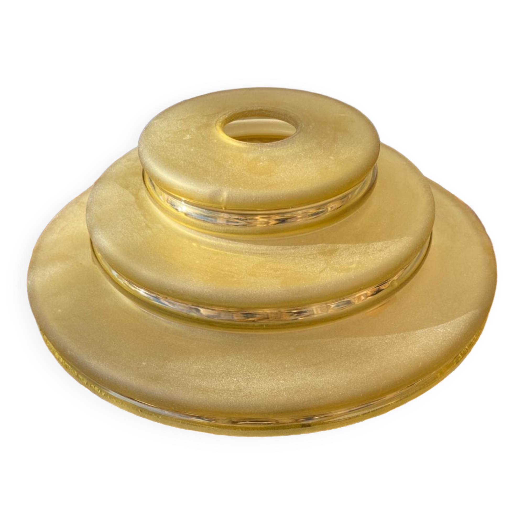 Yellow lampshade in grained glass