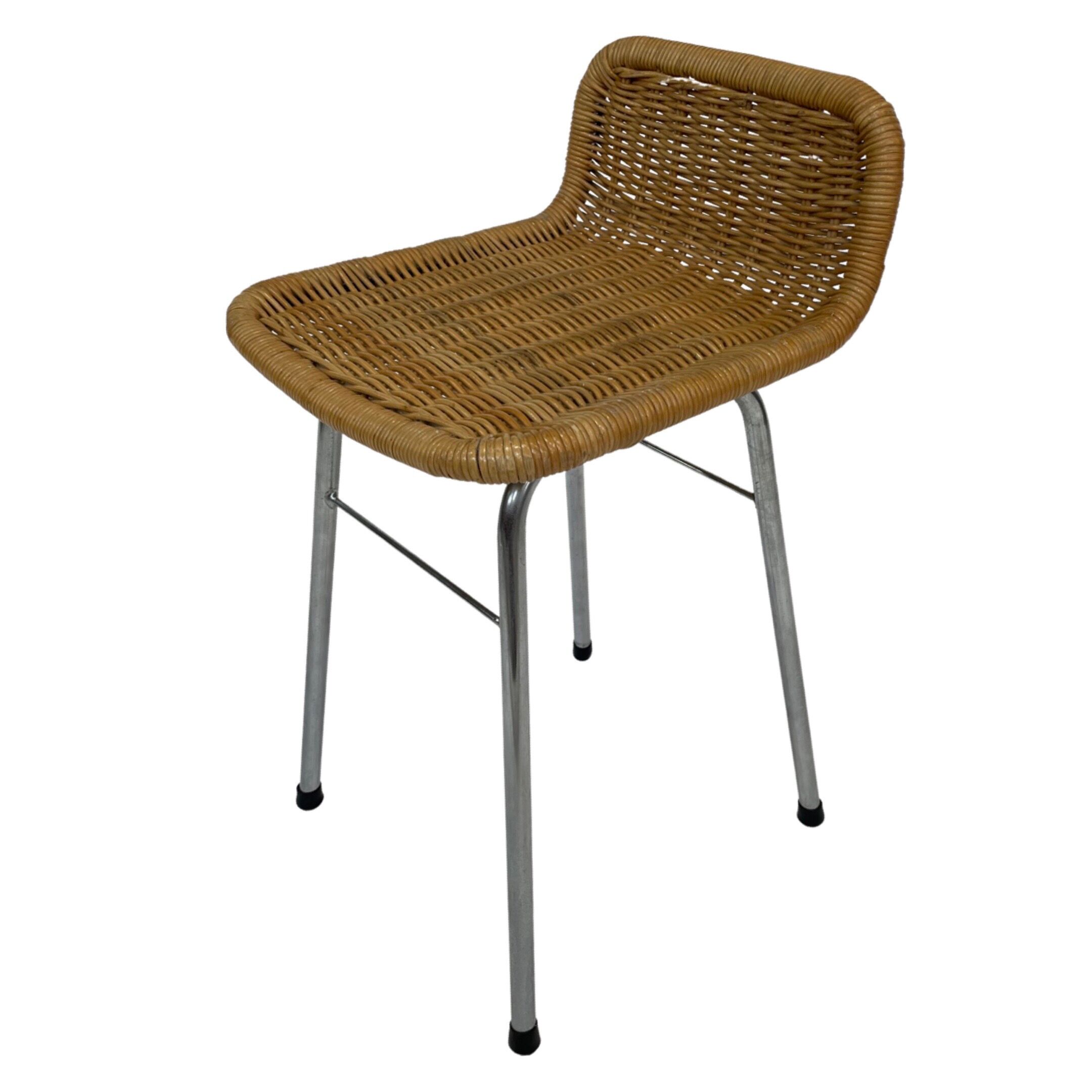 Set of 4 vintage bar stools Dirk van Sliedregt Rohe Noordwolde 1960's